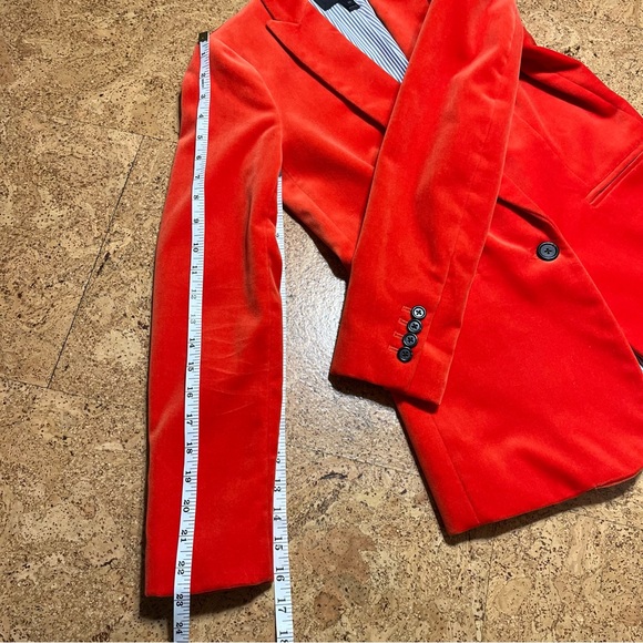 J. Crew Parke Velour One Button Orange Blazer G9101 Sz 00 - Picture 14 of 16